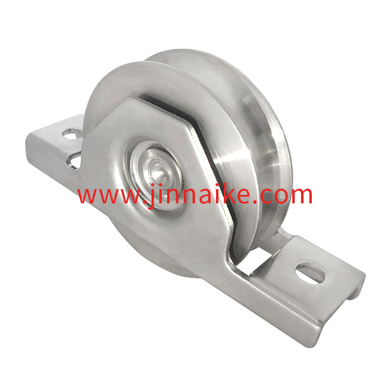 Sliding Gate Wheel with Exterior Bracket （Single Bearing，U groove，Stainless Steel 403）